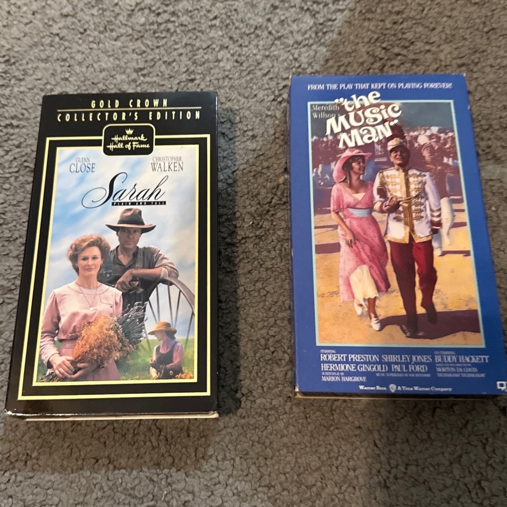 VHS Lot The Music Man & Sarah Plain and Tall Hallmark Gold Crown Movie Bundle